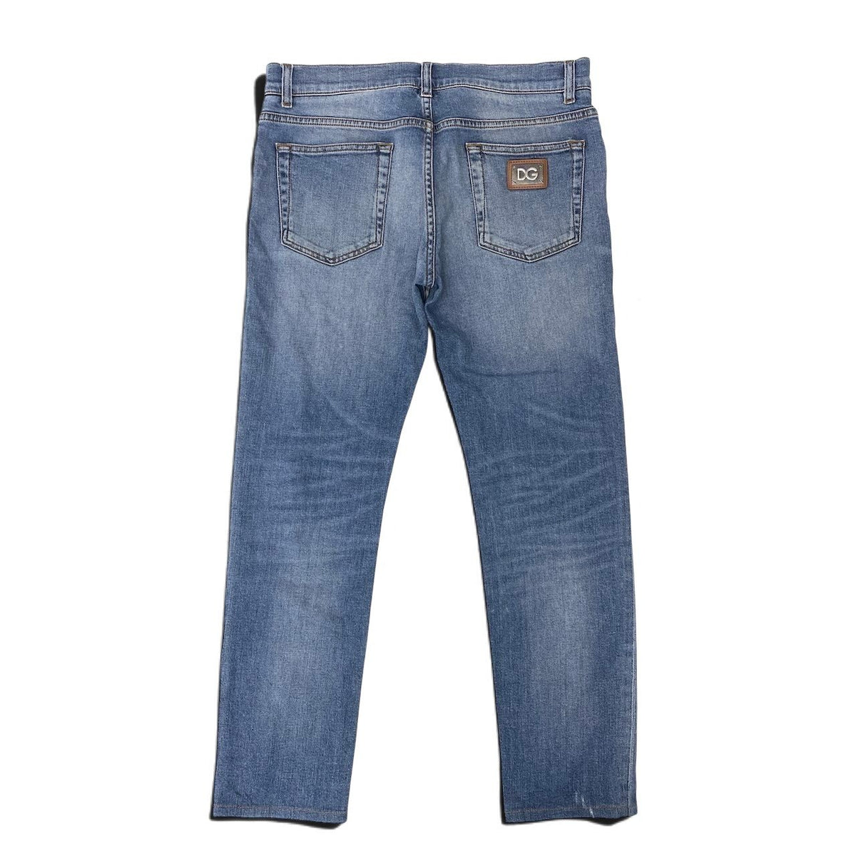 47j16 DOLCE&GABBANA DENIM ドルチェアンドガッバーナ CLASSIC デニムパンツ STRETCH ロゴプレート サイズ48 インディゴ メンズo07t