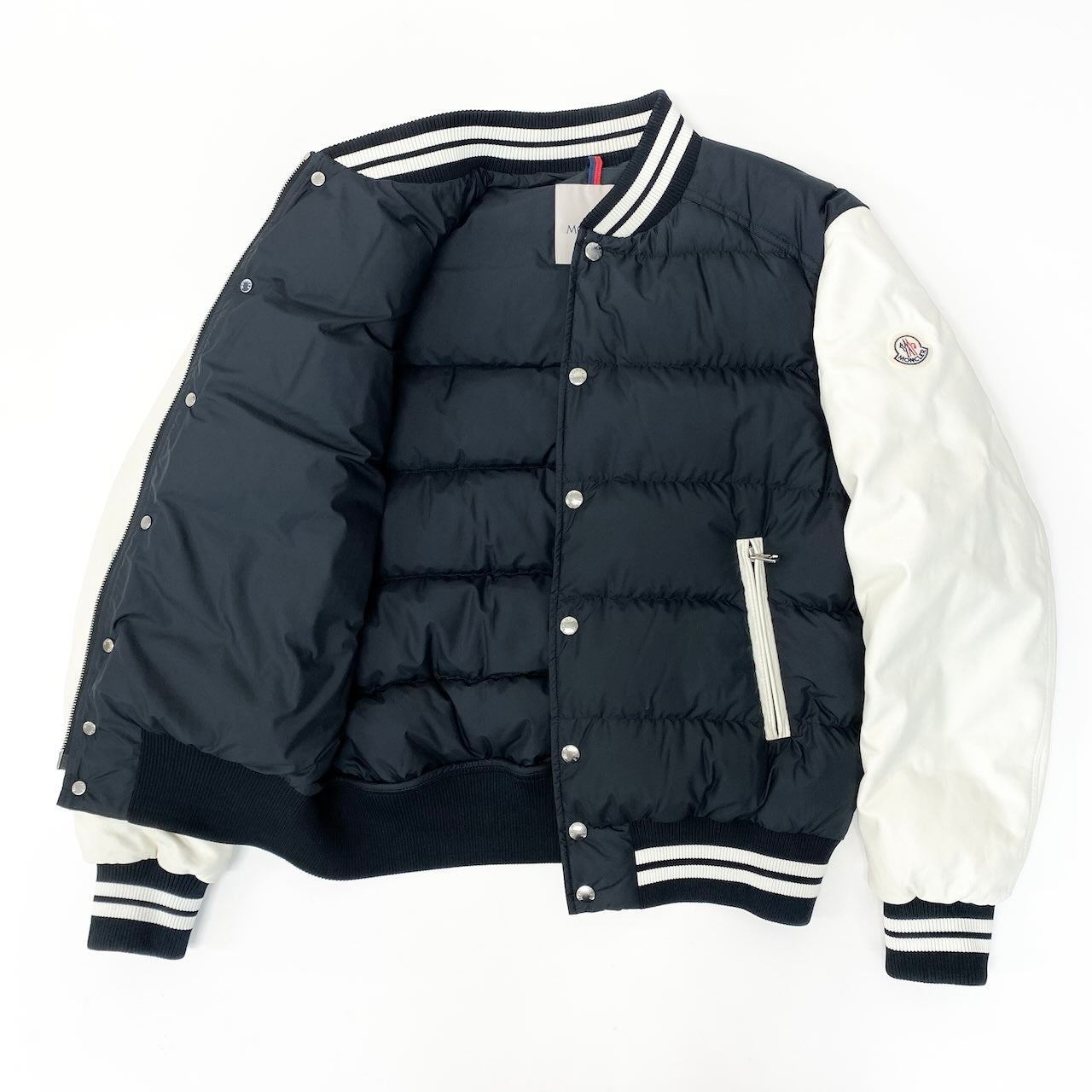 54d13 MONCLER モンクレール VENTOUX ベントゥー ダウンボンバージャケット スタジャン アウター H20911A0019154A81 1サイズ ネイビー ホワイト メンズ 男性用sn1