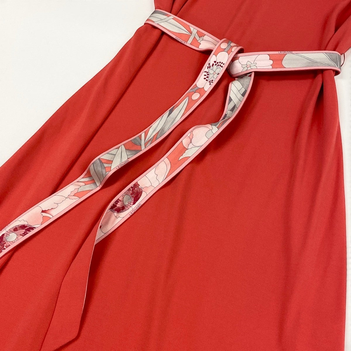 22i15 LEONARD レオナール ワンピース インポートライン ミニワンピース キャミワンピース 花柄 イタリア製 0450135 40 レッド レディース 女性用u02t