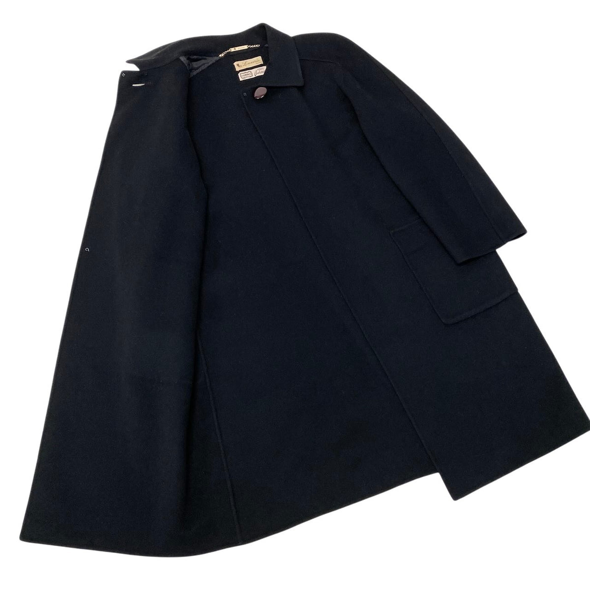 15j16 Luxoria MILANO ラグソリア AGNONA アニオナ ロングコートアウター ブラック カシミヤ100％ レディース 女性用u02t