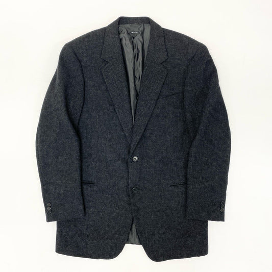6k1 GIORGIO ARMANI ジョルジオアルマーニ BORGONUOVO21 テーラードジャケット ツイードジャケット シングル 2B 大きいサイズ 52 ダークグレー ウール100％o07t