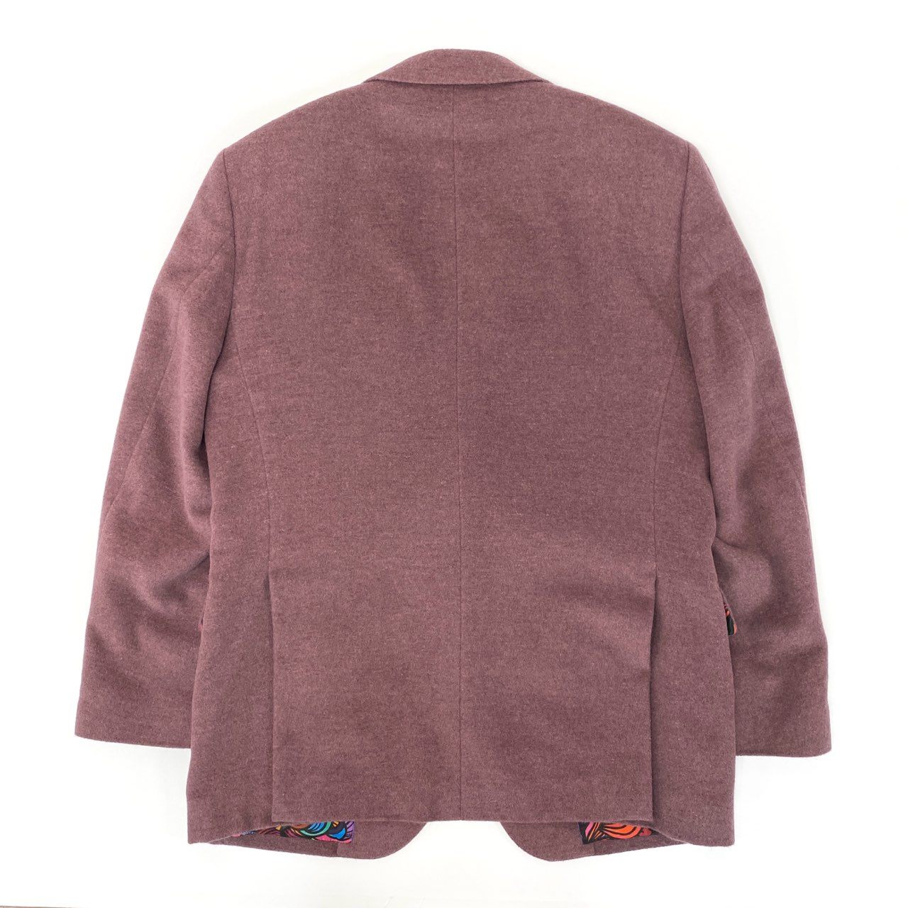 66L1 《美品》 mila schon ミラショーン カシミヤジャケット テーラードジャケット 裏地総柄 フラワーモチーフ メンズ 紳士服 パープル カシミア100％u02t