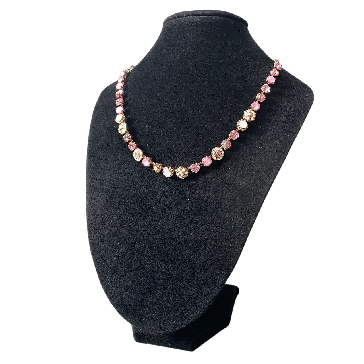 h11 ① 《美品》 Mariana マリアナ 天然石 × クリスタル ビジュー ピンク アクセサリー ジュエリー アンティークt18r