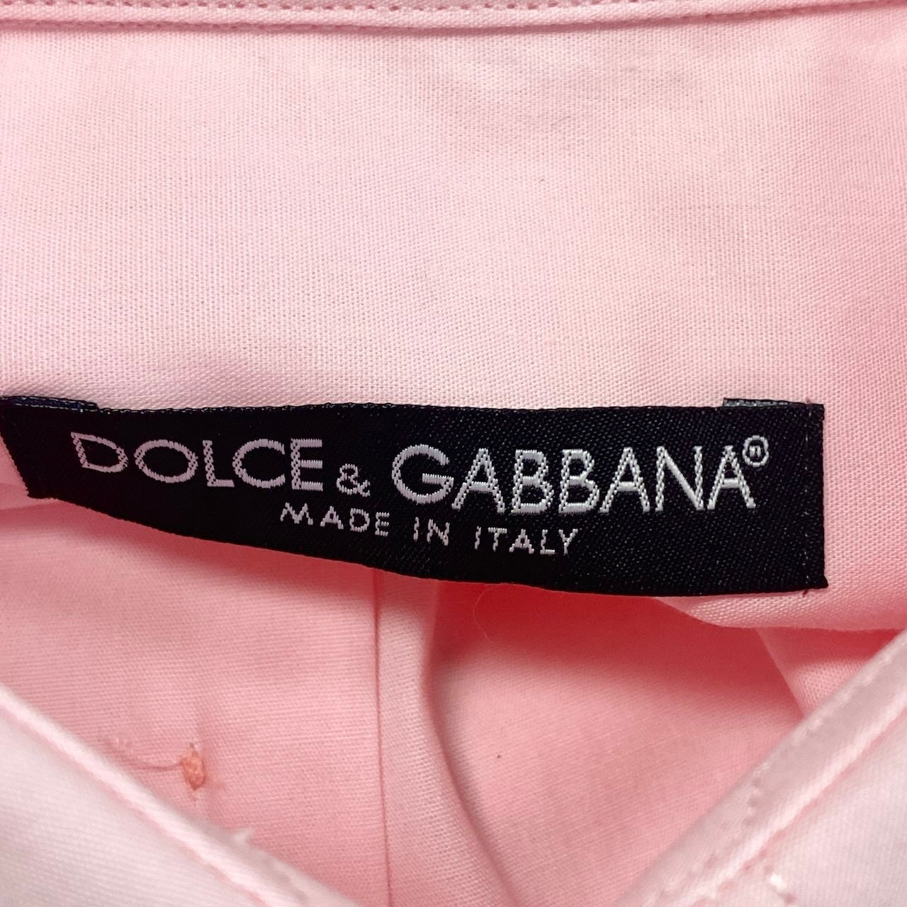 1h28 【新品保管品】DOLCE&GABBANA ロングスリーブシャツ コットンシャツ イタリア製 41サイズ ピンク コットン100％ メンズ 男性用k02i