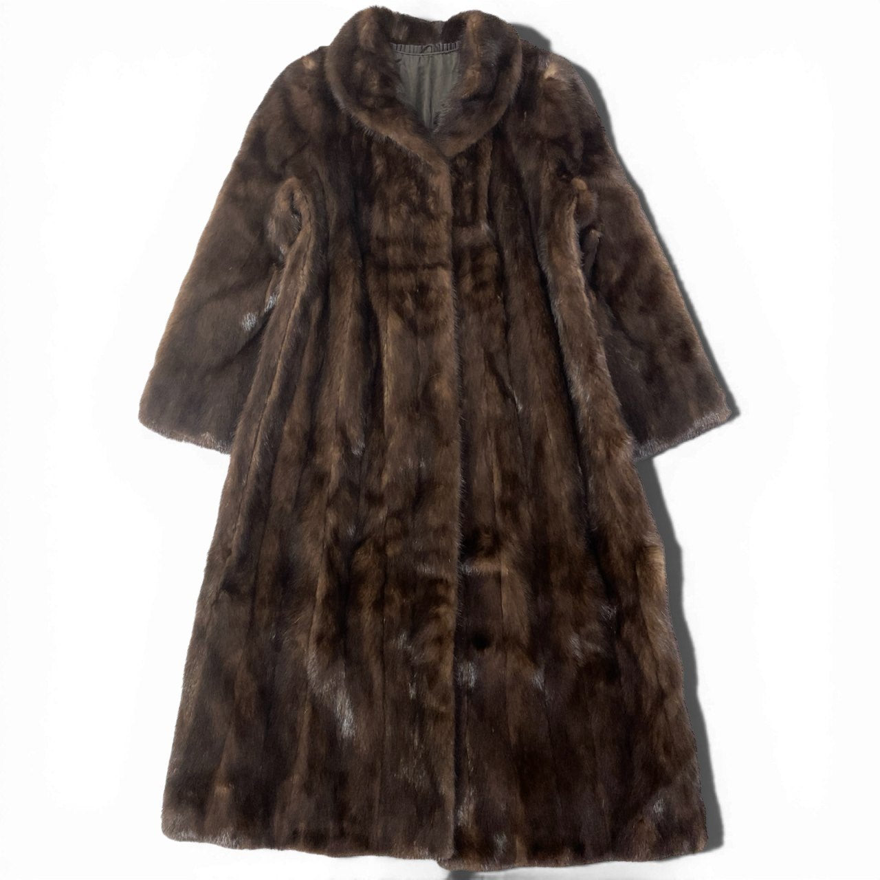 57a14 デミバフミンク 丈110cm 超ロングコート サイズ11 ブラウン 本毛皮 Mink Fur Super Long Coatt18r