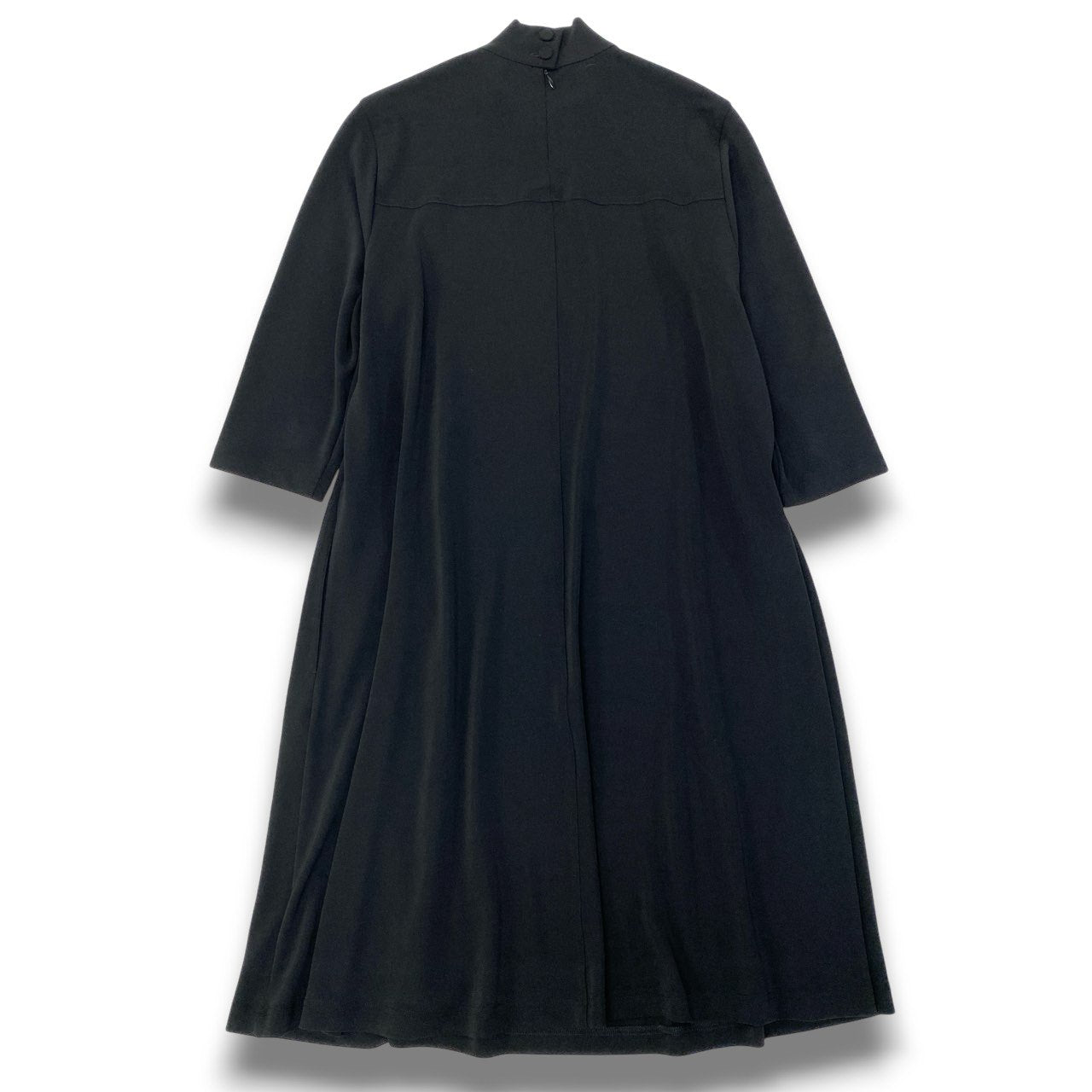 13c5 TOKUKO 1er VOL トクコプルミエヴォル 七分袖ワンピース ロングワンピース 刺繡デザイン ハイネック ストレッチ レディース 女性服 サイズ9 ブラック サイズ9u02t