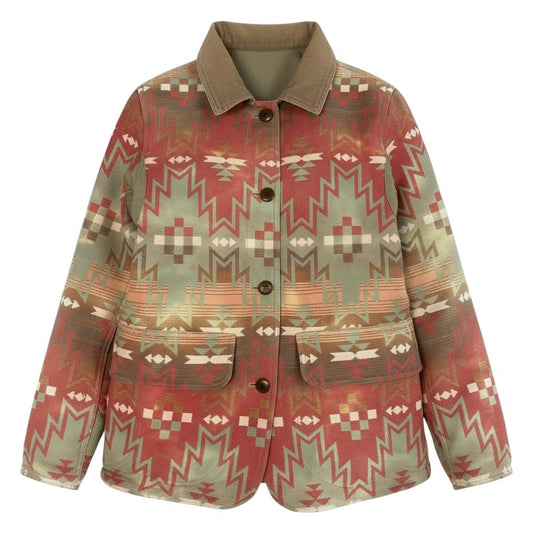 16c8 RALPH LAUREN ラルフローレン リバーシブルハンティングジャケット ネイティブ柄 アウター 7サイズ ベージュ コットン100％ メンズ 男性用o07t