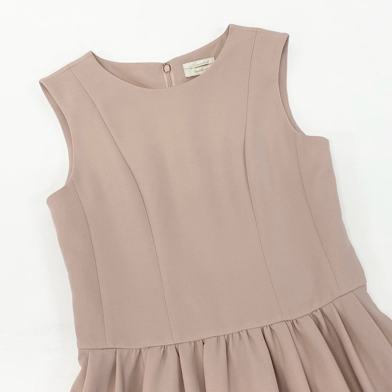 17k9 Aveniretoile アベニールエトワール ダブルクロスギャザー切替ノースリーブワンピース ドレス S940-003 34 ピンク レディースo07t