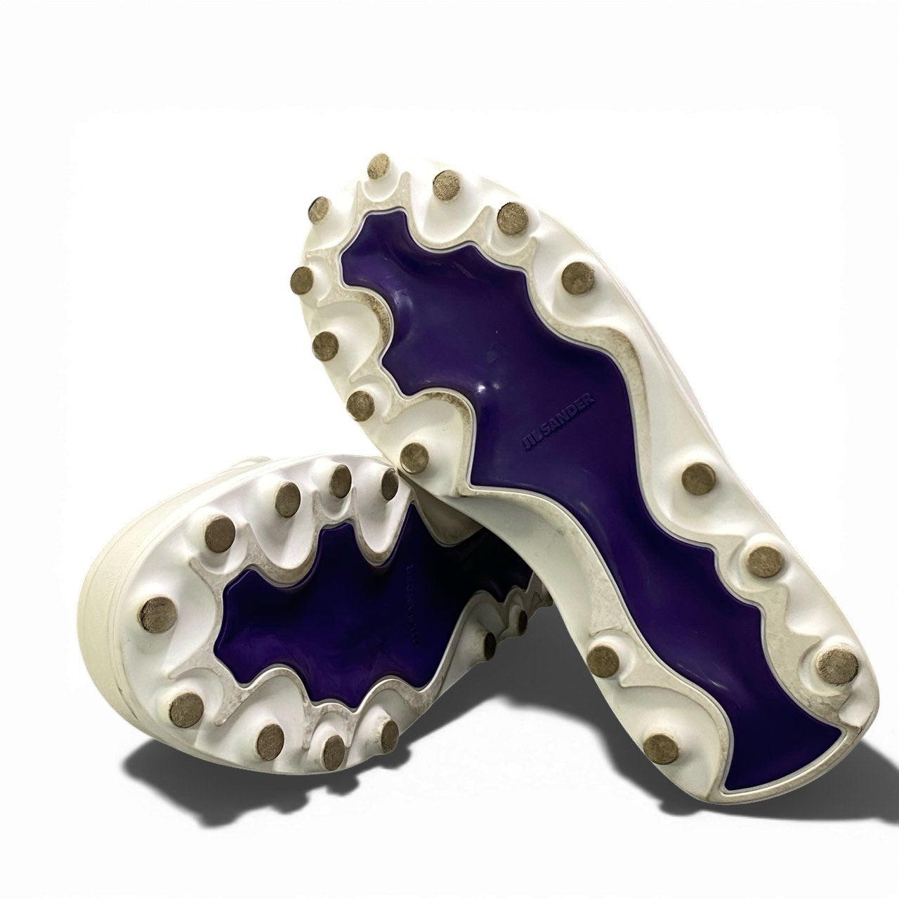 1a22 《美品》 定価￥174,900 JIL SANDER ジルサンダー ORB LEATHER SNEAKERS オーブ レザースニーカー サイズ42 ホワイト 厚底 イタリア製 シューズt18r