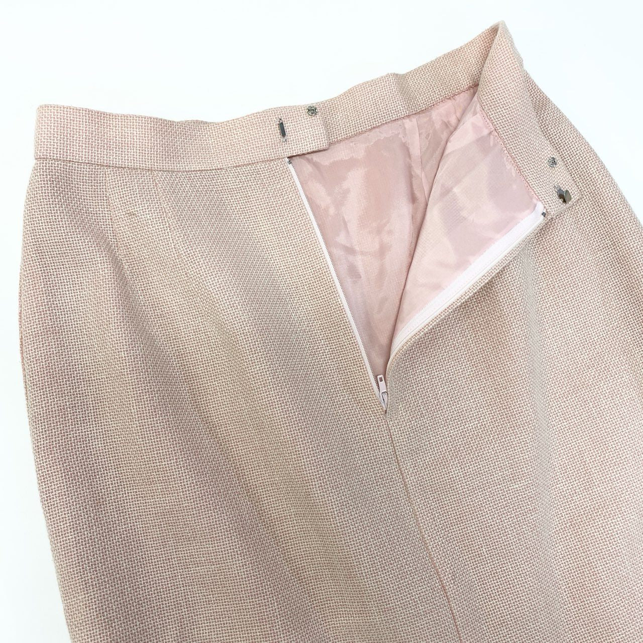 76a28 Vintage Dior Mademoiselle ディオール マドモアゼル クロップドジャケット スカート セットアップ 装飾ボタン M ピンク レディースu02t