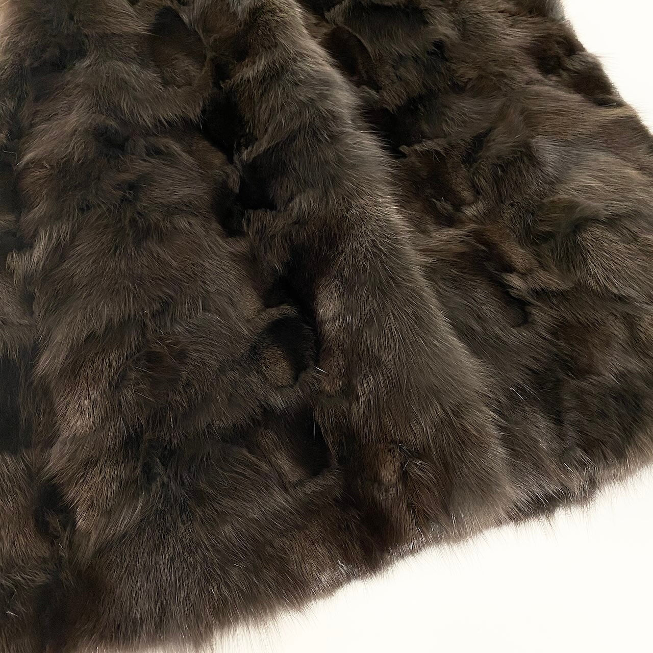 E VIOLETA ビオレタ ファーベスト 毛皮ベスト ファーコートジャケット フーディー Mサイズ ダークブラウン レディース 女性用nu1