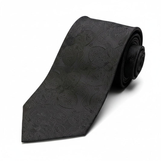 e18 COMME des GARCONS HOMME DEUX コムデギャルソン オムドゥ ネクタイ シャドー模様 日本製 ブラック メンズ 男性用u02t