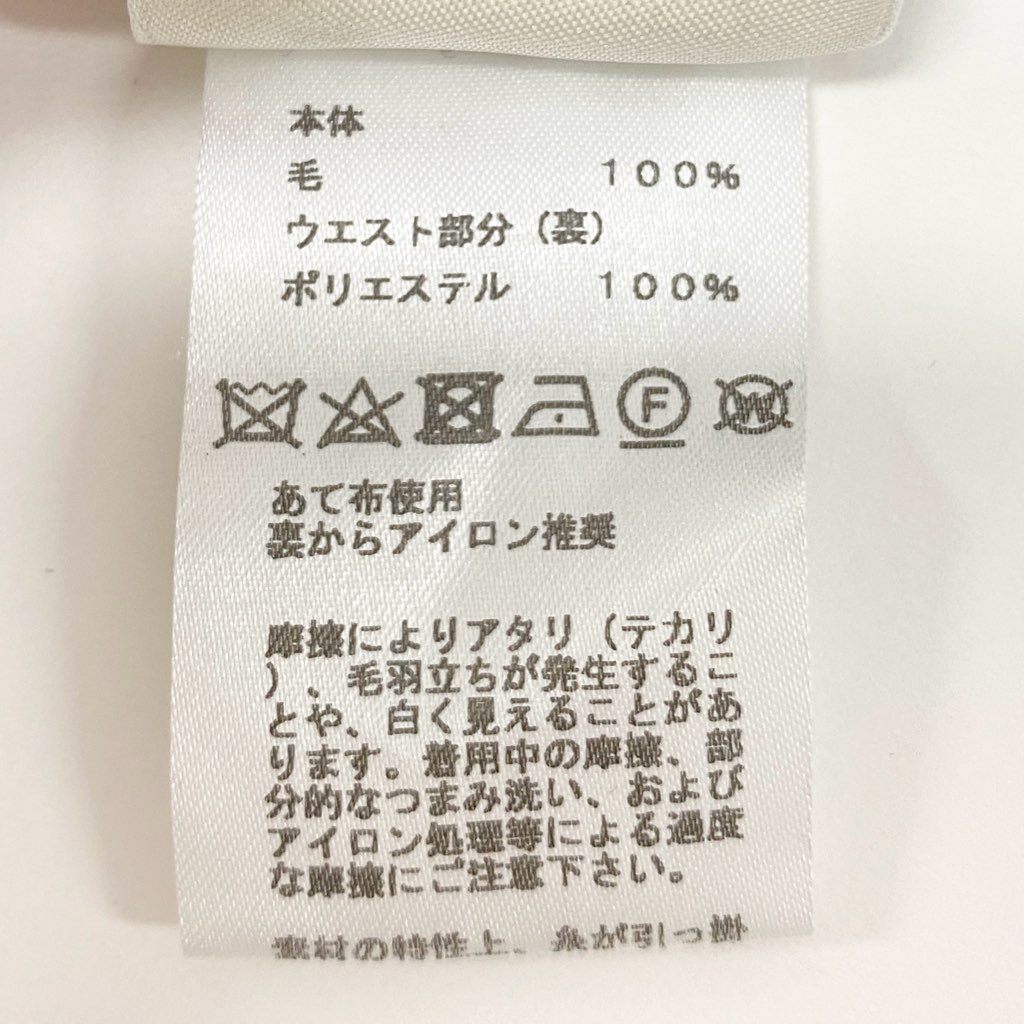 6a9 【美品】HERMES エルメス スラックス ウールパンツ ワイドパンツ ボトム 36サイズ ブラック ウール100％ レディースu02t