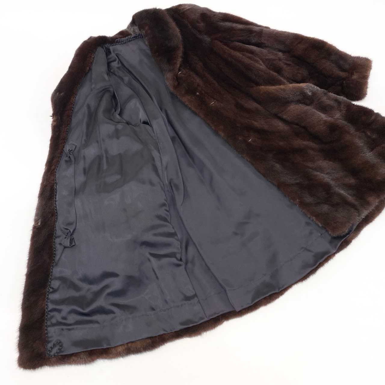 53k11 THE AMERICAN FUR AWARDS ザ アメリカンファーアワード 五つ星 デミバフ 希少デザイン ロングコート F ブラウン 最高級本毛皮t18r