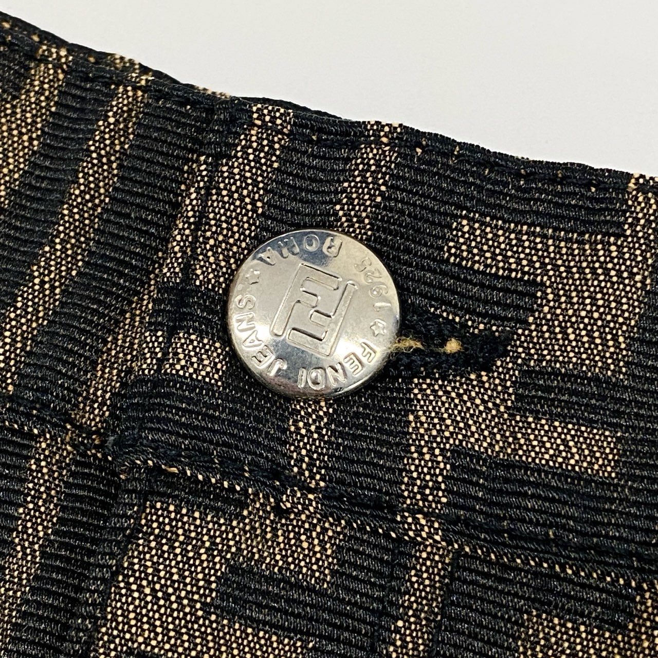 Ib7 FENDI フェンディ タイトミニスカート ズッカ柄 FFロゴ Zucca Print Mini Skirt 40サイズ ベージュ レディース 女性用ta1