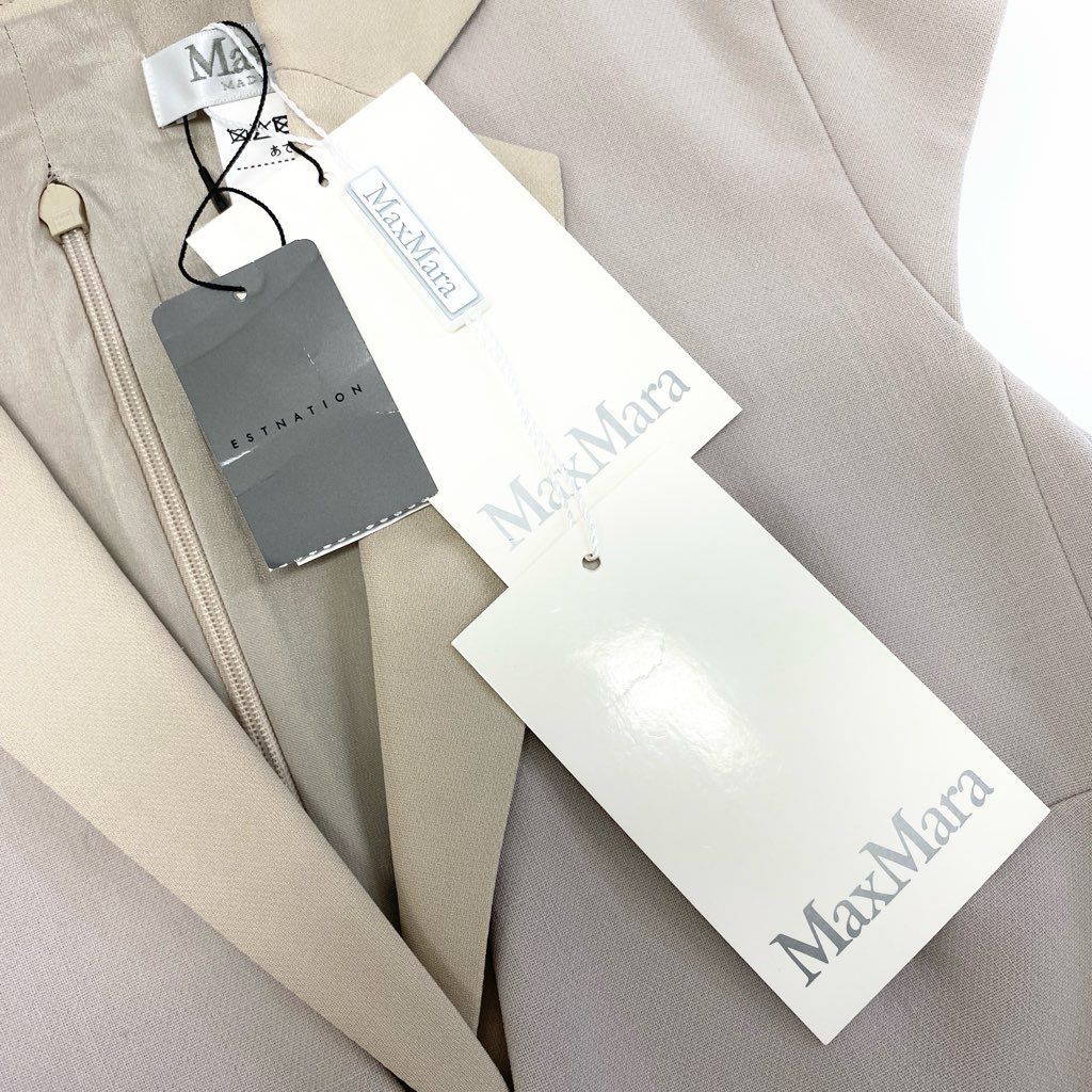 69L17 【新品保管品】MaxMara マックスマーラ Silvia Dress ドレスワンピース ロングワンピース ウエストベルト 定価146000 36サイズ ベージュ レディースk02i