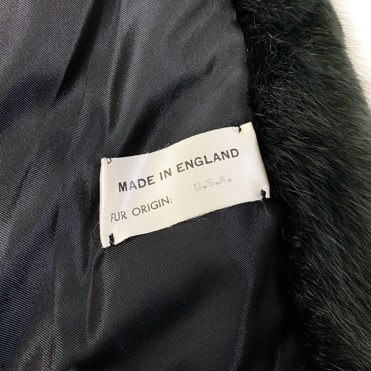 7a27 フード付き 染めミンク ファーコート サイズF ブラック ネイビー 本毛皮 Mink Fur Coat 希少デザインt18r