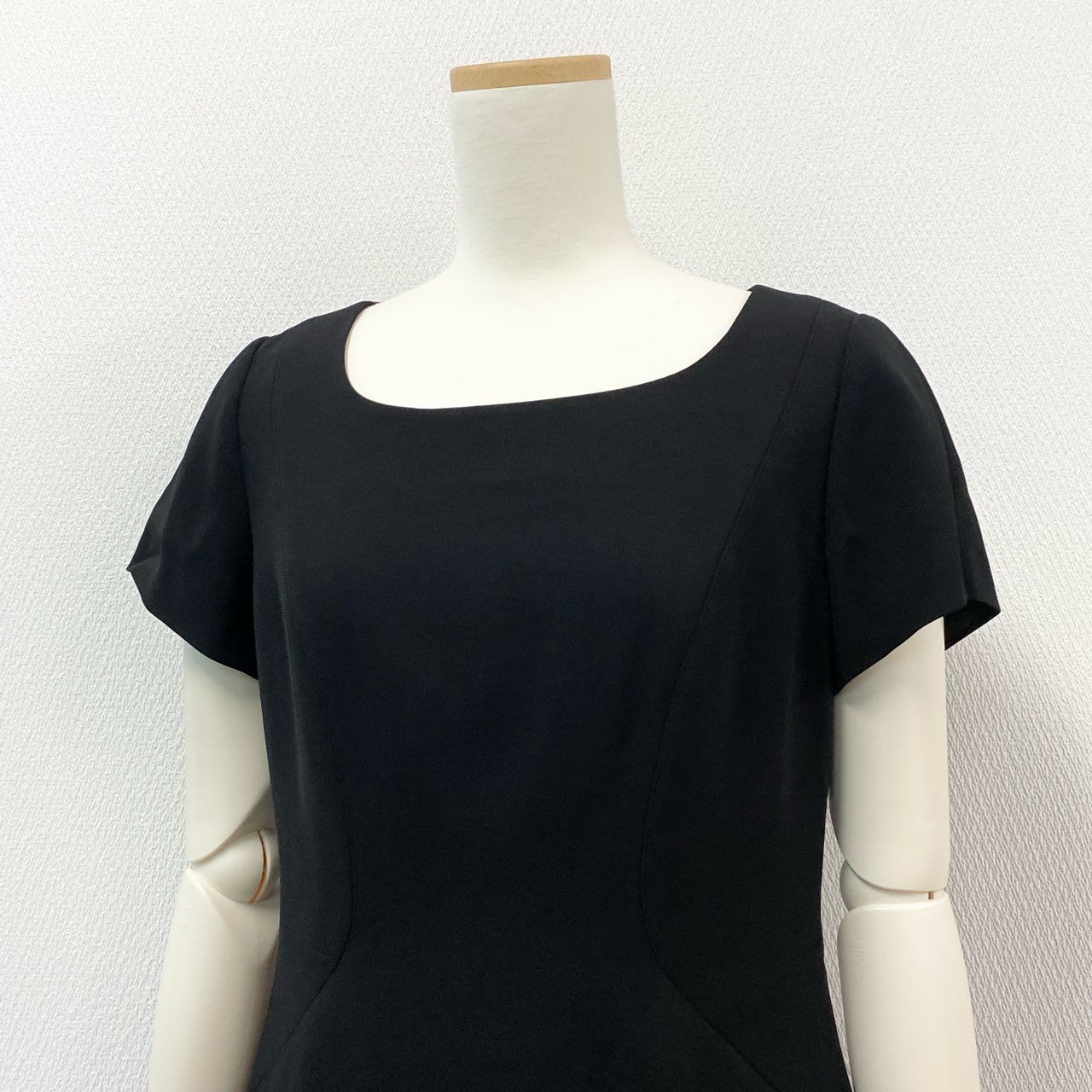 78i11 Sybilla シビラ 日本製 フレンチスリーブ ワンピース ドレス ロング丈 バックジップ Lサイズ ブラック レディースk02i