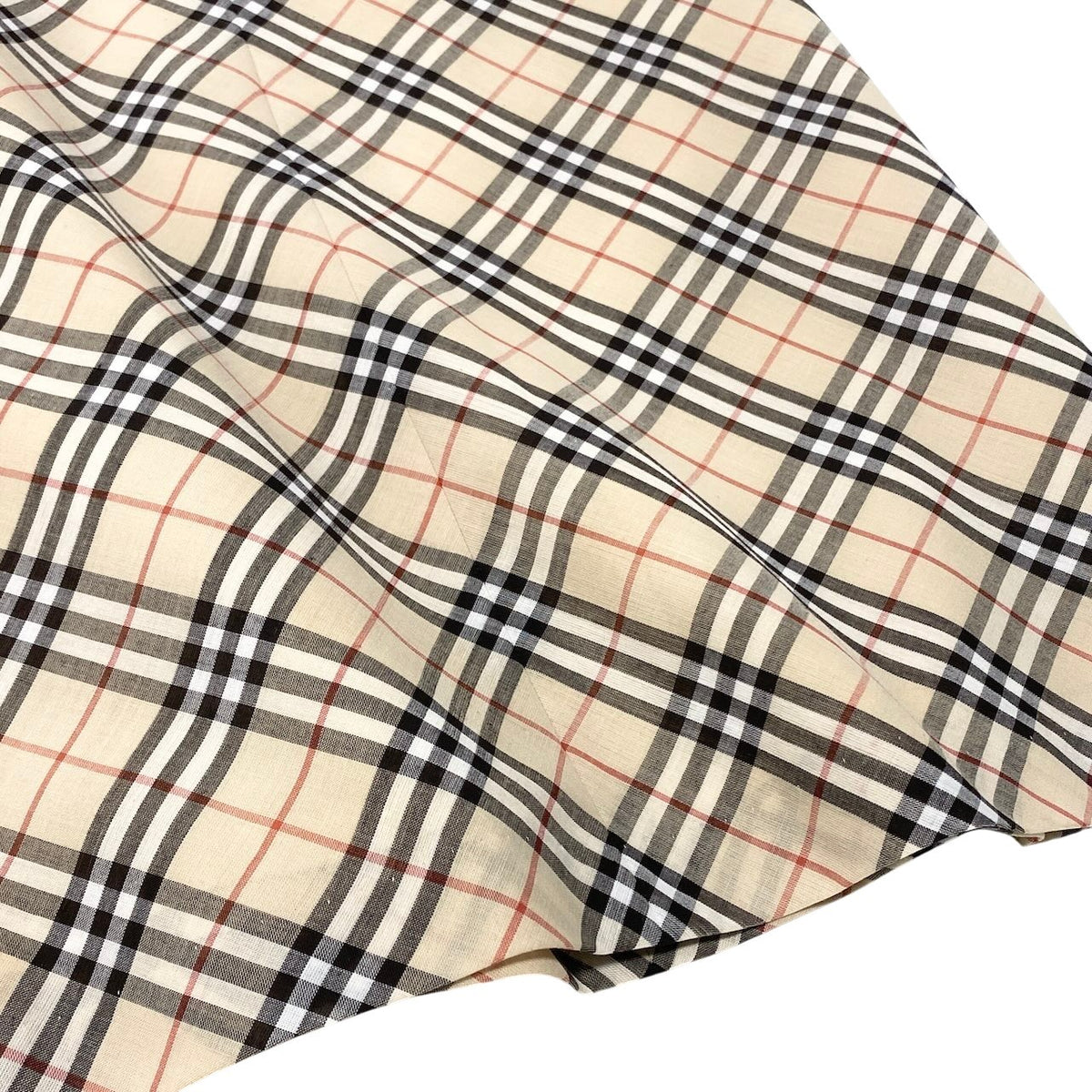 Ig6 BURBERRY LONDON BULE LABEL チェックスカート ノバチェック ミディアム丈 36サイズ ベージュ系 レディース 女性用ta2ta2