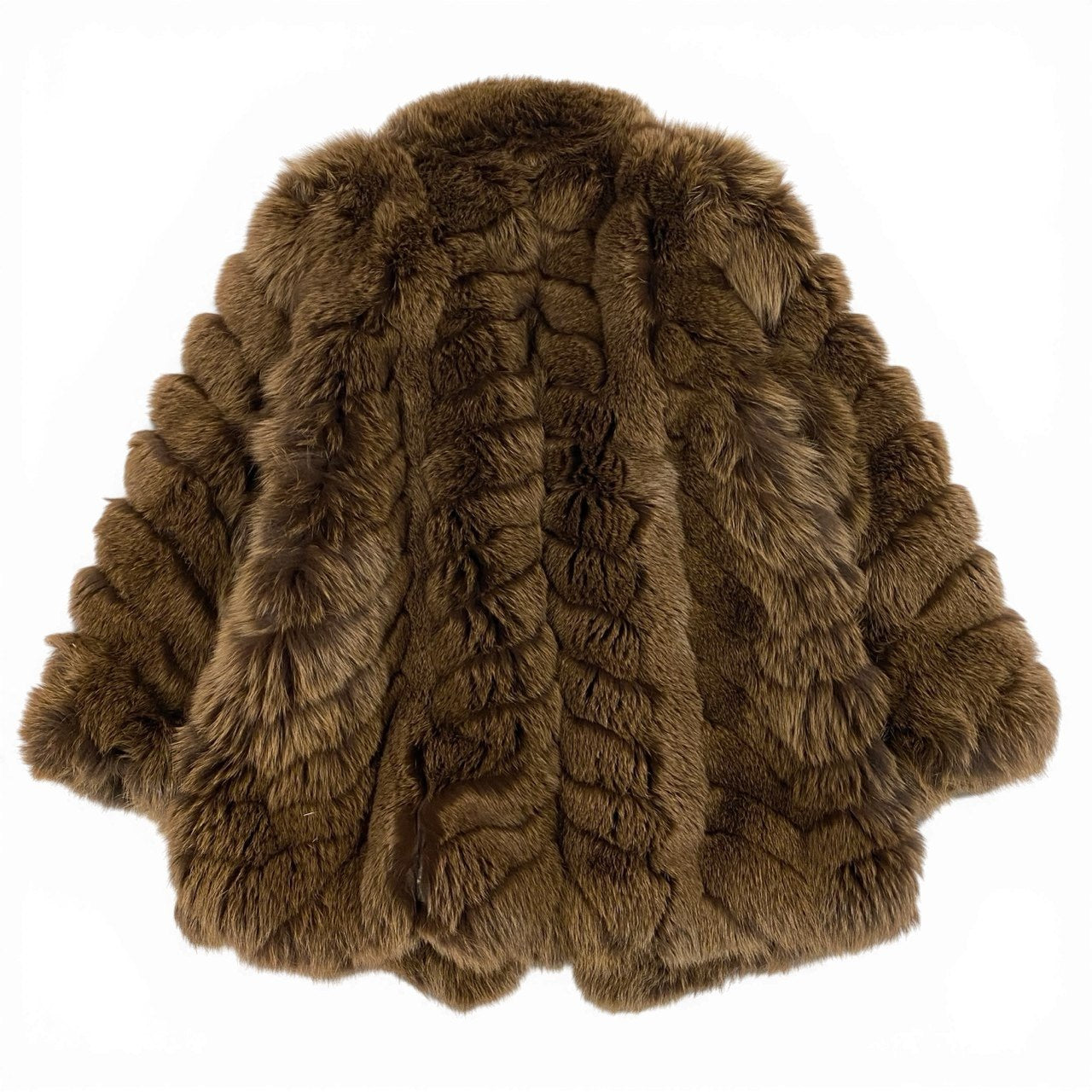 72a15 SAGA FOX サガフォックス 銀サガ 極厚 フォックスファー コート サイズ11 ブラウン 最高級本毛皮 Fox Fur Coatt18r