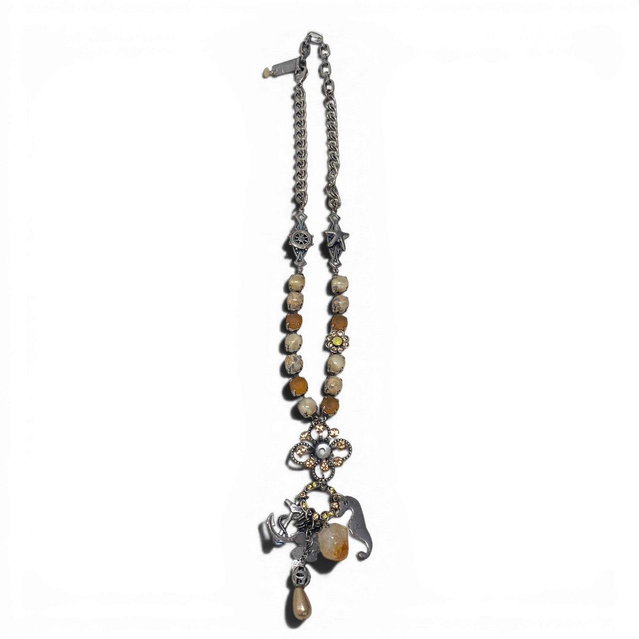 g16⑥ 《 3点セット》 Mariana マリアナ 天然石 × クリスタル ビジューネックレス アクセサリー ジュエリー アンティークt18r