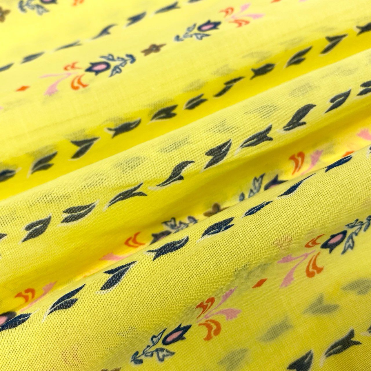 Ab10 【極美品】CELINE セリーヌ デッドストック 80’s 長袖フローラルプリントシャツ Button-Down Shirt in Bright Yellow 36サイズ イエロー コットン100％ レディース 女性用ta1