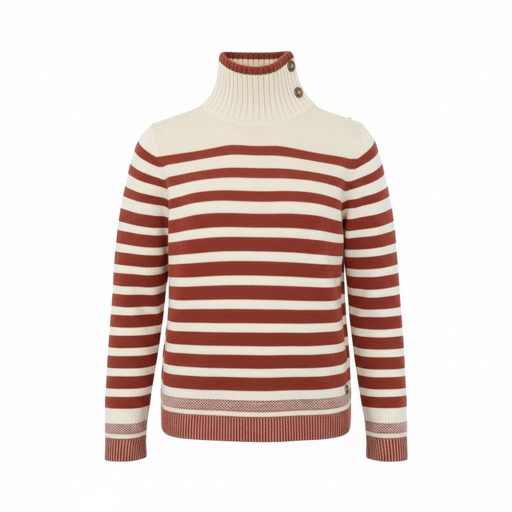 11k21 Loro Piana ロロピアーナ BABY CASHMERE カシミヤニット 長袖セーター ボーダー ハイネック メンズ 紳士服 44 レッド ホワイト カシミア100u02t