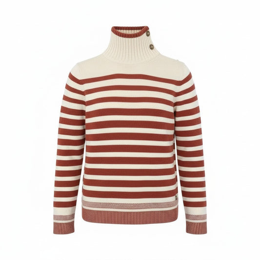 11k21 Loro Piana ロロピアーナ BABY CASHMERE カシミヤニット 長袖セーター ボーダー ハイネック メンズ 紳士服 44 レッド ホワイト カシミア100u02t