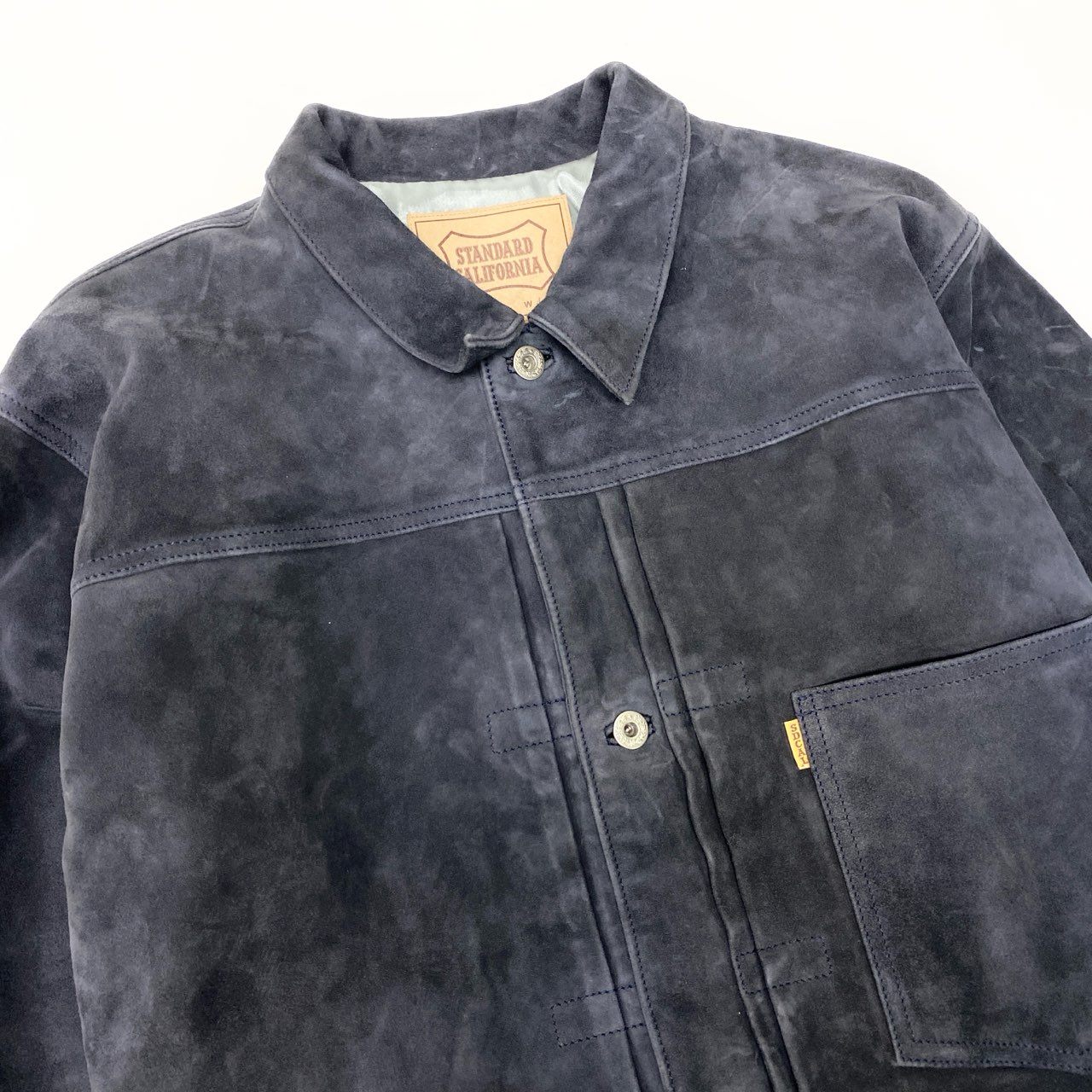 83c4 STANDARD CALIFORNIA スタンダードカリフォルニア レザージャケット スウェード アウター 木村拓哉着用 S996 44 ネイビー 山羊革 メンズ 男性用o07t