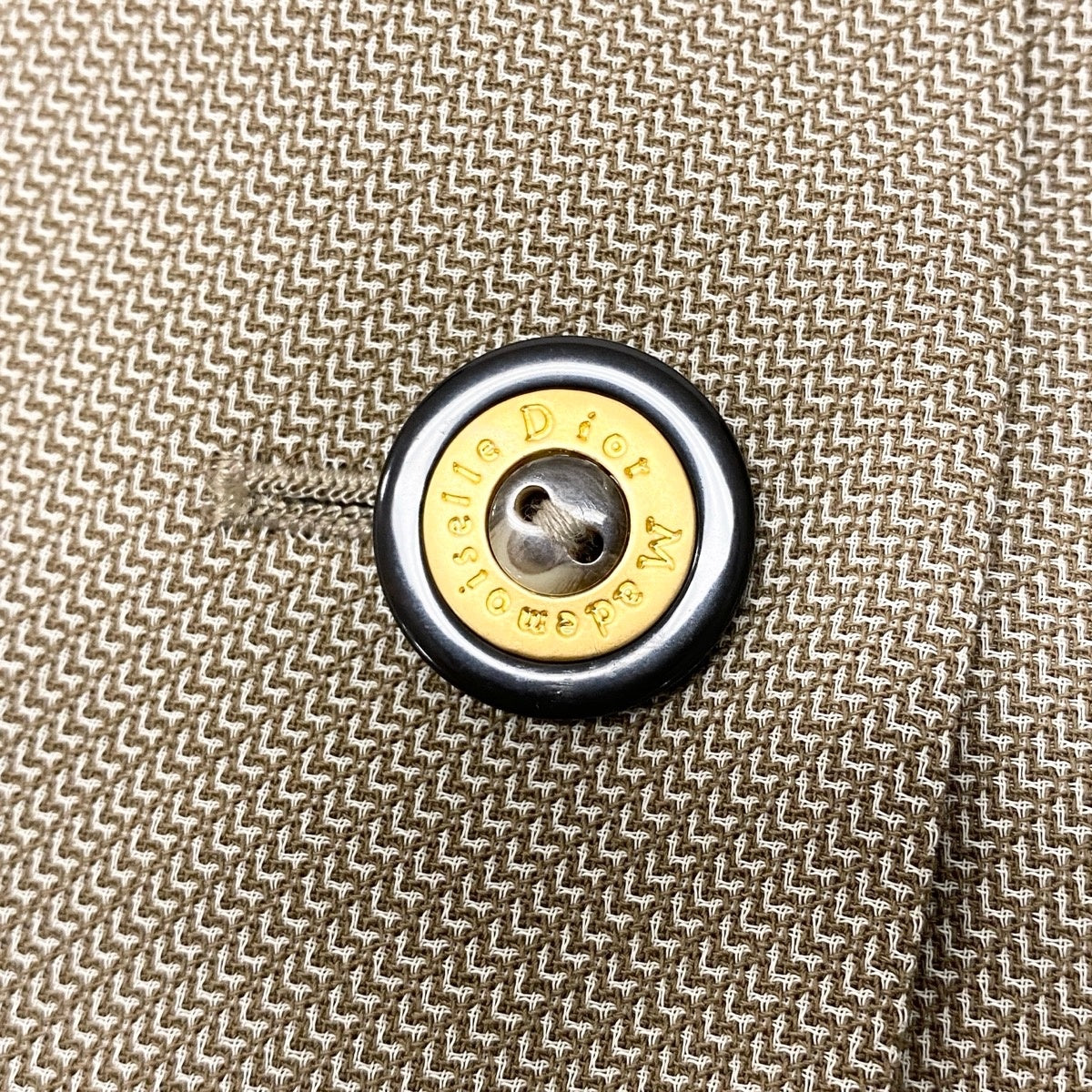 60f17 Christian Dior クリスチャンディオール ロゴボタン セットアップ ジャケットスカート Mサイズ ベージュ ウール レーヨン レディースo07t