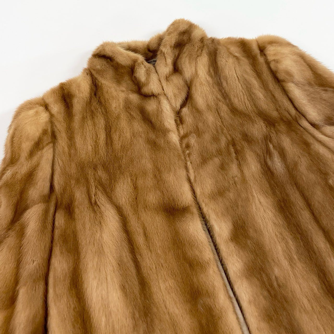 51a21 パステルミンク ミンクコート 斜め段 レディース 女性用 サイズ11 ライトブラウン系 ミンクファー 本毛皮u02t