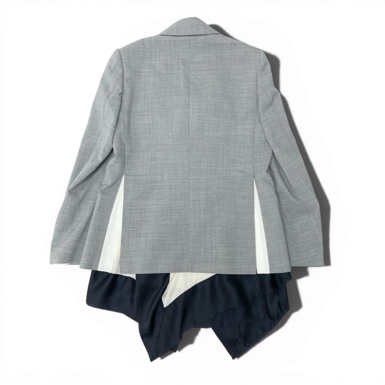 75c4 sacai サカイ Suiting Mix Jacket テーラードジャケット レイヤードジャケット 21-05648 2サイズ グレー レディース 女性用o07t