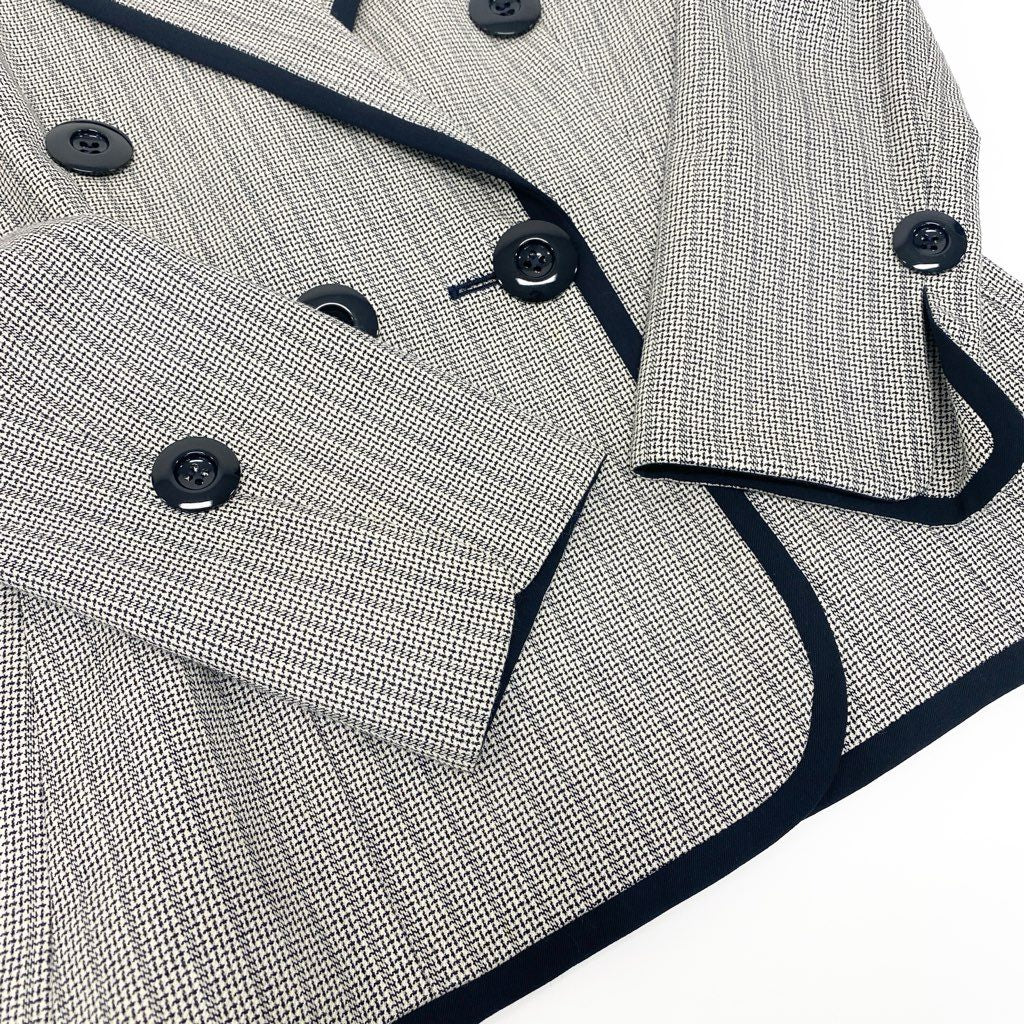 54l28 Christian Dior クリスチャンディオール Vintage セットアップ スーツスカート ダブルブレスト テーラードジャケット タイトスカート 9サイズ アイボリー ネイビー レディース 女性用o07t