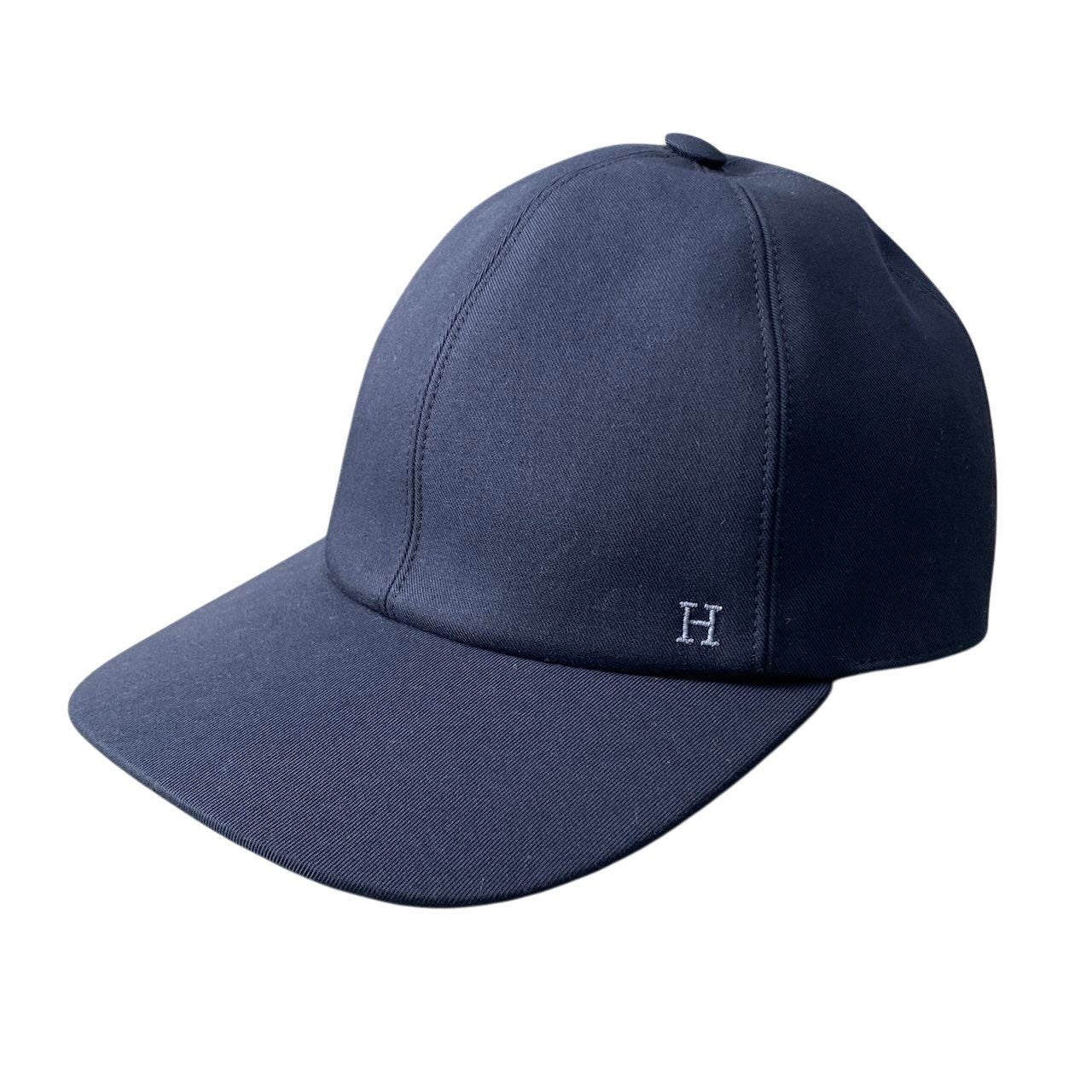 h11 【未使用品】HERMES ライリー H ドロワ 現行品 キャップ ネイビー コットン100％ レディース 女性用