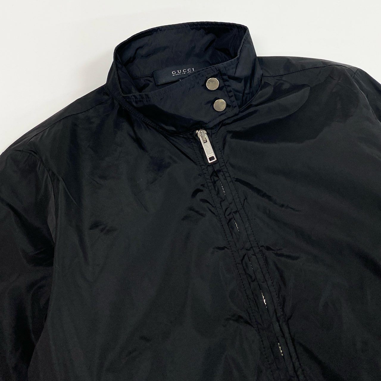 Ib9 Vintage GUCCI グッチ シェリーライン ジップアップブルゾン ナイロンジャケット 267788 S ブラック ナイロン レディースta1