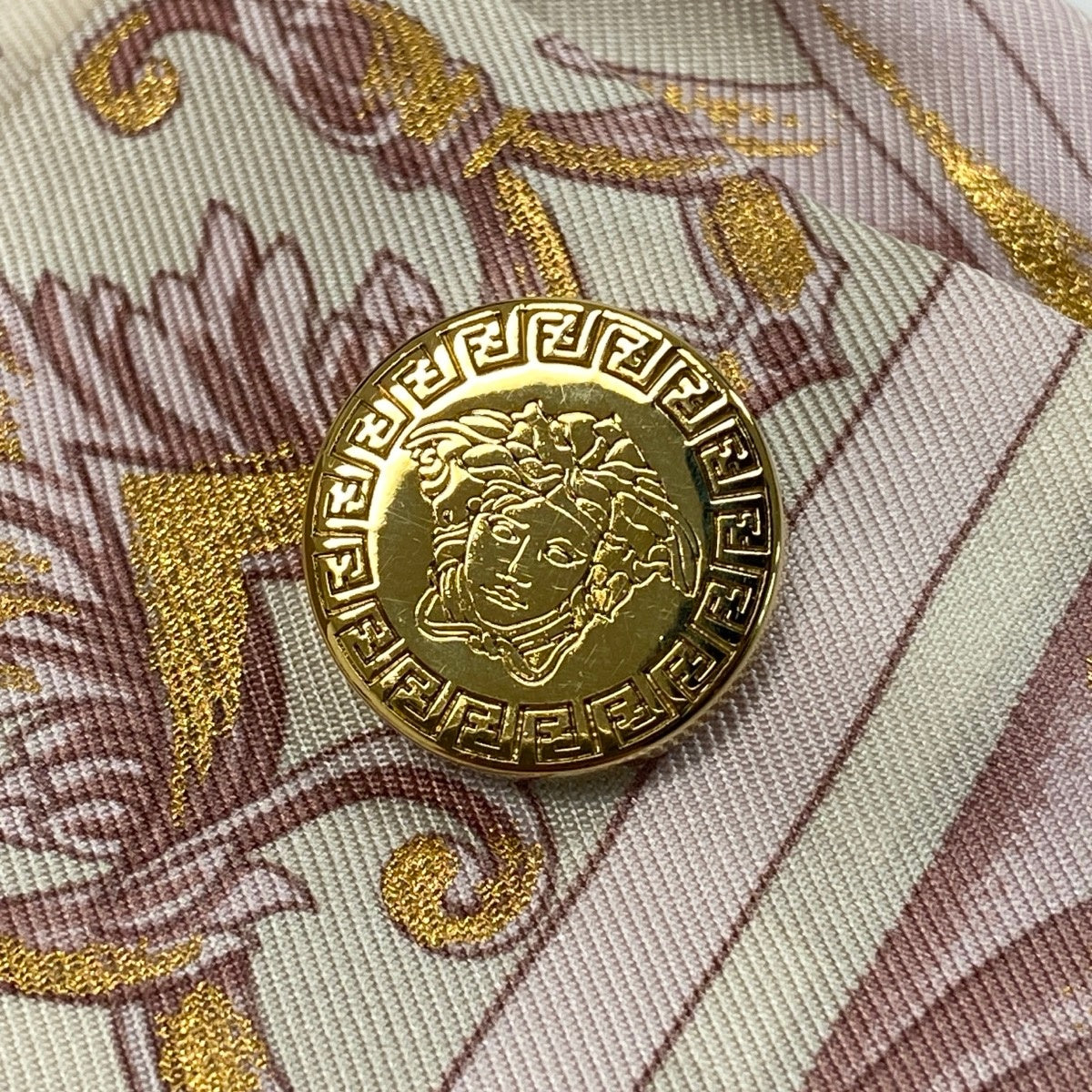 If27 FENDACE フェンダーチェ FENDI VERSACE ロングスリーブシャツ FS7891 サイズ36 マルチカラー シルク100％ レディースk02i