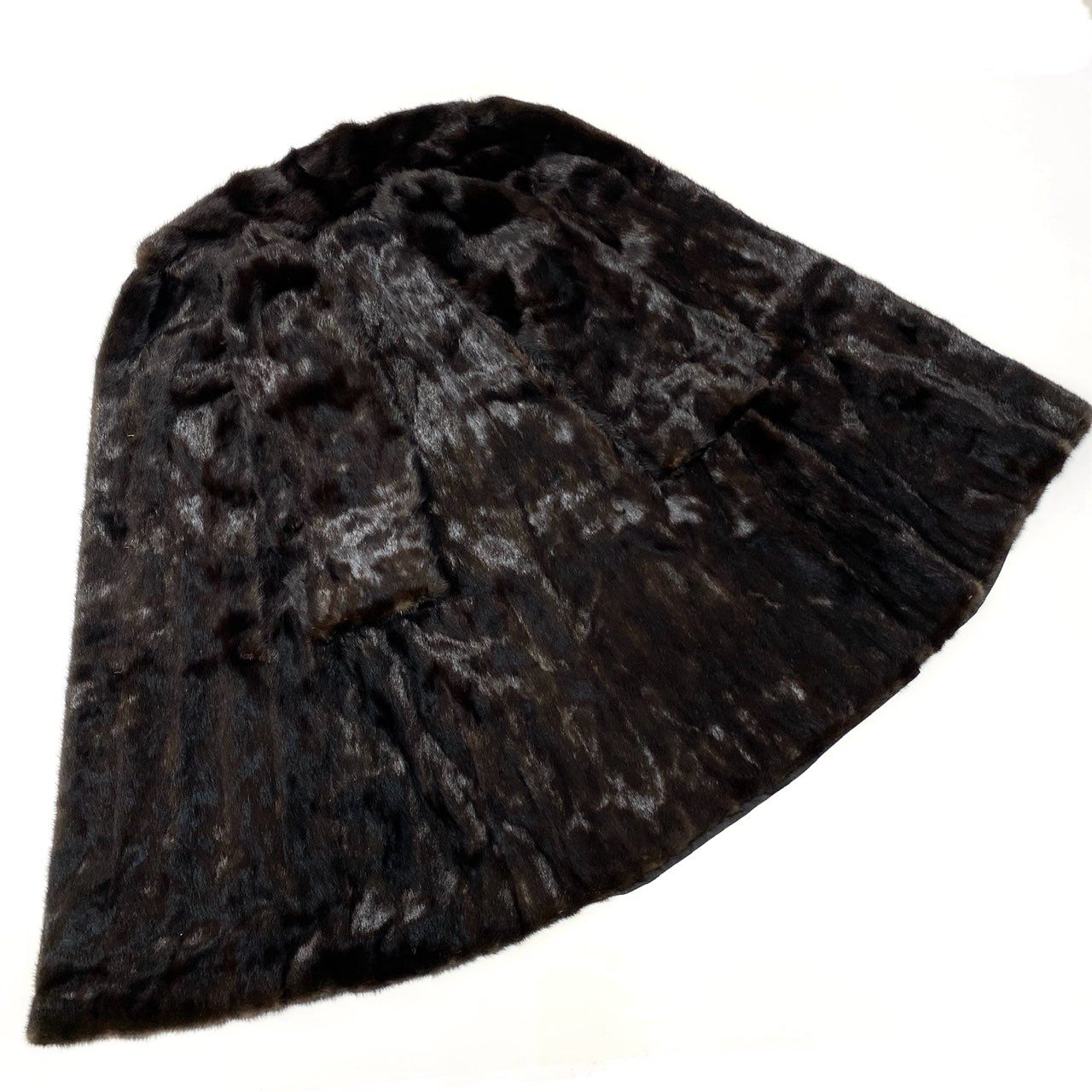 34a16 デミバフミンク ロングコート サイズ11号 MITSUKOSHI ブラウン 本毛皮 Mink Fur Long Coatt18r