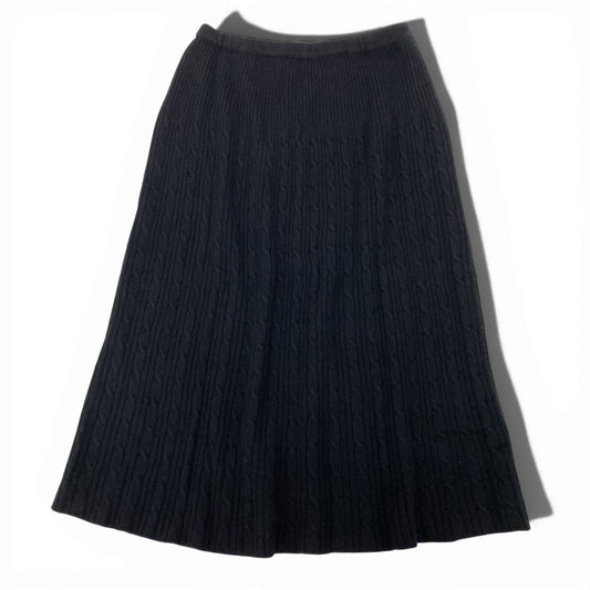 43l25《美品》 BALLANTYNE バランタイン ピュアカシミヤ 100％ ニットスカート サイズ14 ブラック PURE CASHMERE スコットランド製 タグ付きt18r