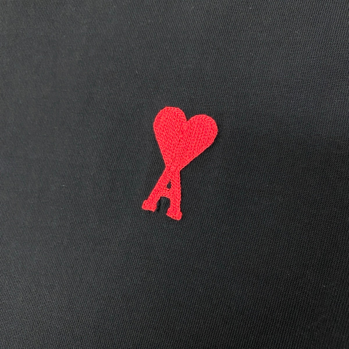 Ig9 AMI Paris アミパリス ハート刺繍 半袖Tシャツ カットソー サイズM ブラック コットン100％ メンズ 紳士服u02t