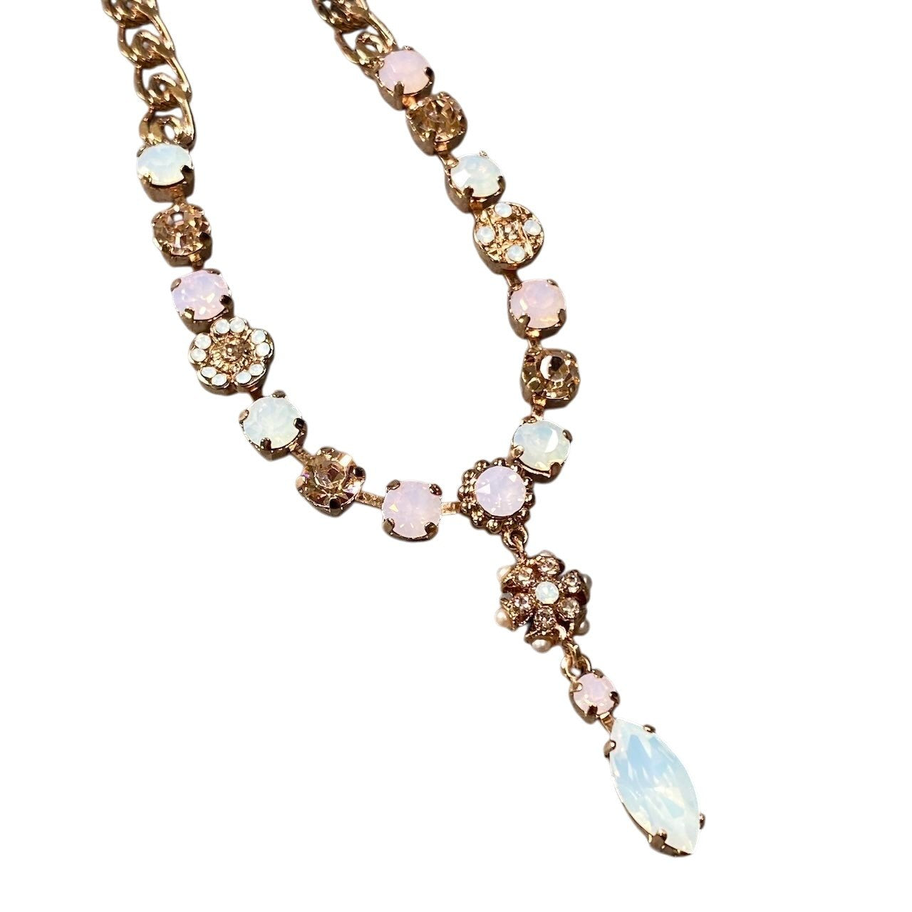 h11 12 《美品》 Mariana マリアナ 天然石 × クリスタル ビジュー ピンク ホワイト アクセサリー ジュエリー アンティークt18r