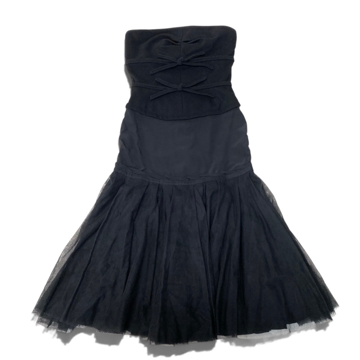 i13 《未使用品》 LOUIS VUITTON ルイヴィトン ヴィンテージ ギャザー ビスチェドレス ワンピース Vintage Gathered Bustier Dress Black Size 36t18r