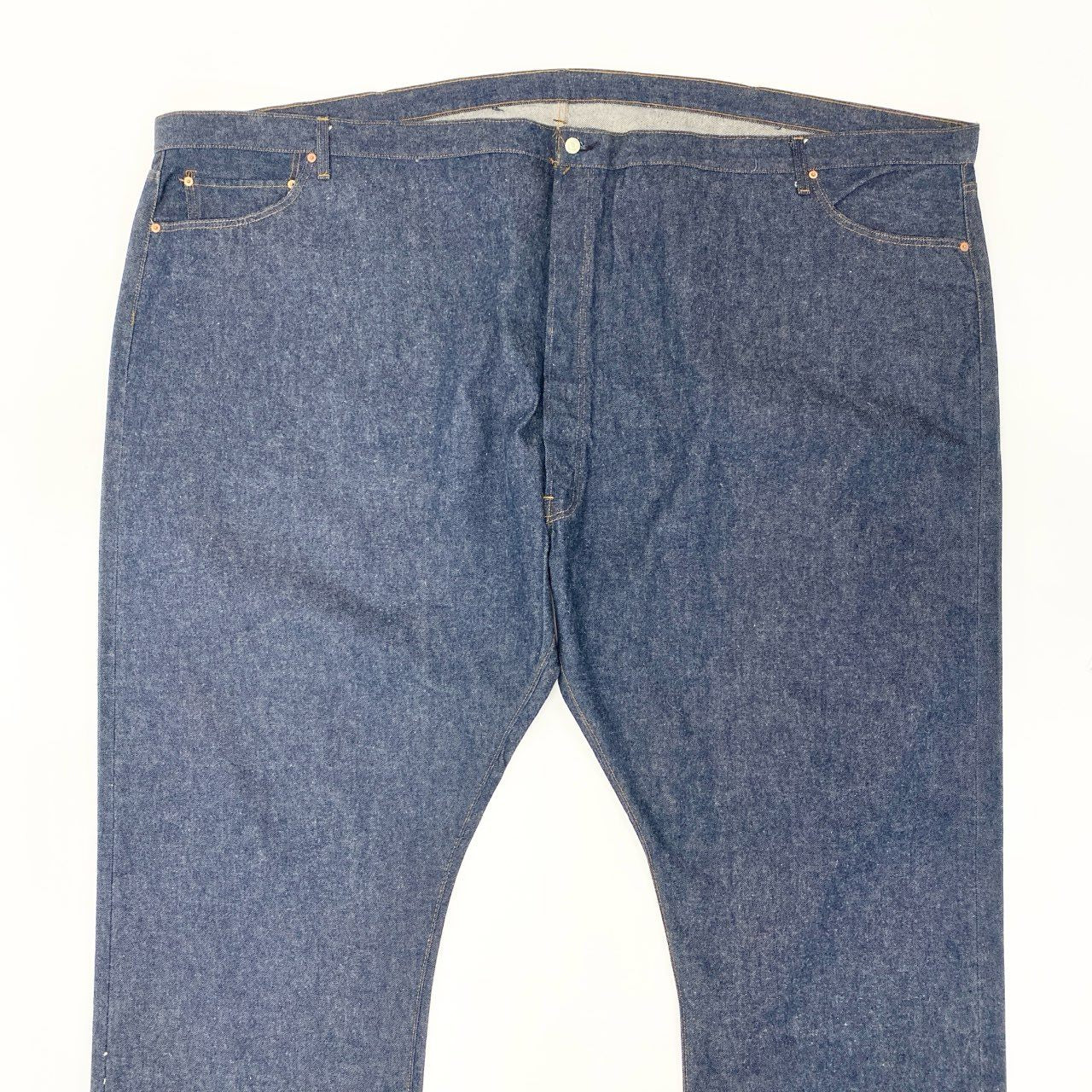 80i29 《保管品》 Levi's リーバイス 超巨大 66モデル バナー デッドストック ボタン裏6 4501-0117 W76 L45 濃紺 デニム 赤耳 タグ付き 展示t18r