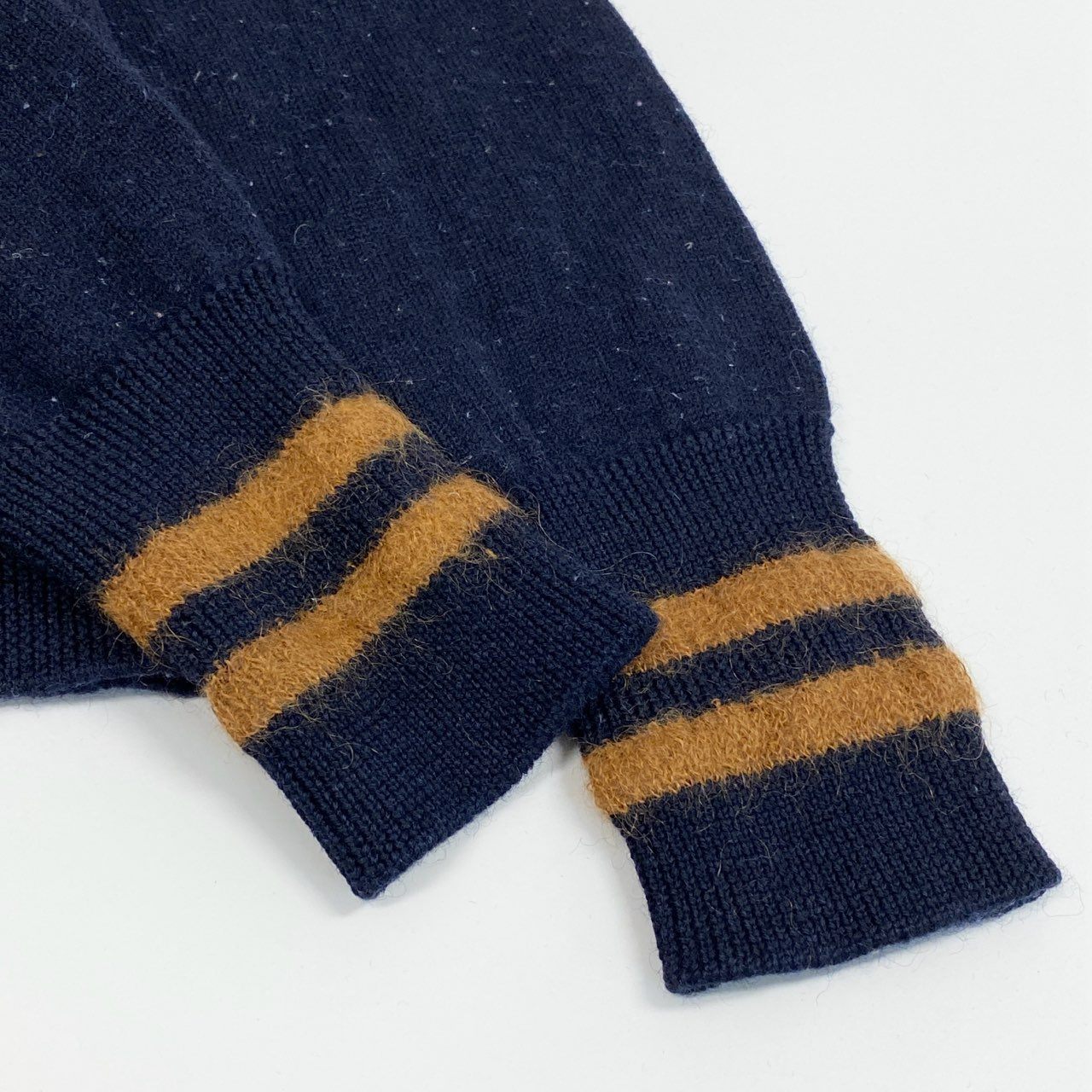 10a13 MARNI マルニ モヘアウールニット ロングスリーブ セーター モックネック バイカラー イタリア製  メンズ 紳士服 サイズ44 ネイビーu02t