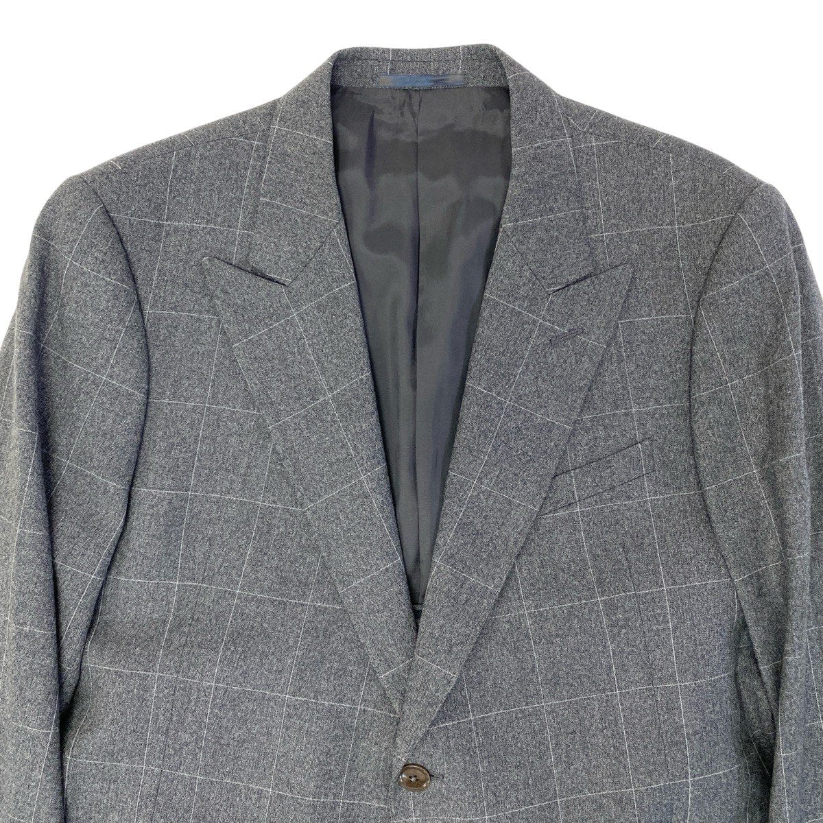 84f18 ARMANI COLLEZIONI アルマーニコレッツォーニ チェック柄 スーツ セットアップ サイズ56 グレー フォーマル ビジネスt18r