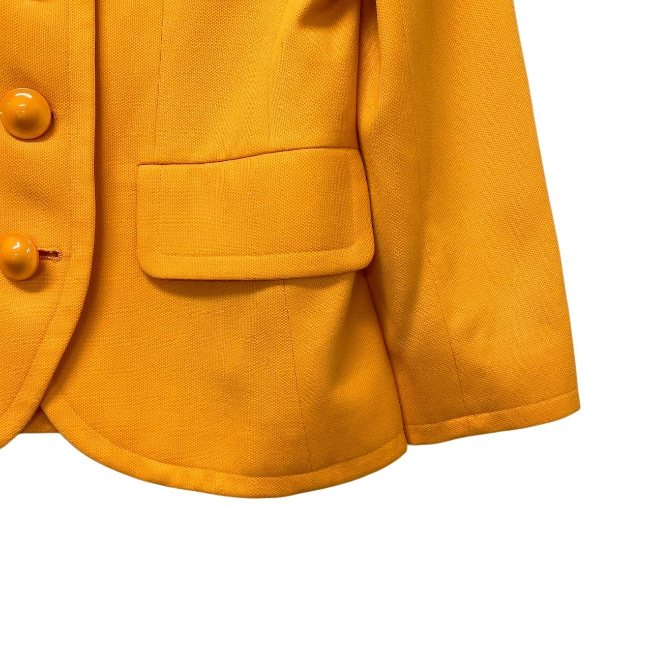 14g5 YVES SAINT LAURENT イヴサンローラン ノーカラージャケット ウールジャケット サイズ36 イエロー レディース 女性用u02t
