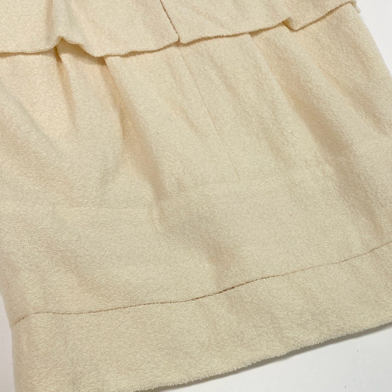 b26 CHANEL シャネル P42639 2011年 ツイード素材 ワンピース サイズ38 オフホワイト レディースta1