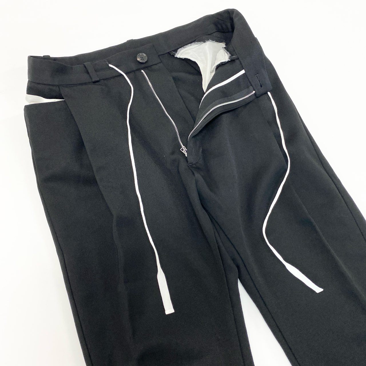8j10 BED J.W. FORD ベッドフォード 変形スラックス  ボトムパンツ デザインポケット◎ 1サイズ ブラック メンズo07t