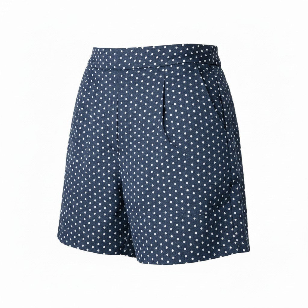 Ih1 【極美品】Christian Dior ショートパンツ ドット柄 イタリア製 141P62A7631 42サイズ ネイビー 画像参照 レディース 女性用k02i
