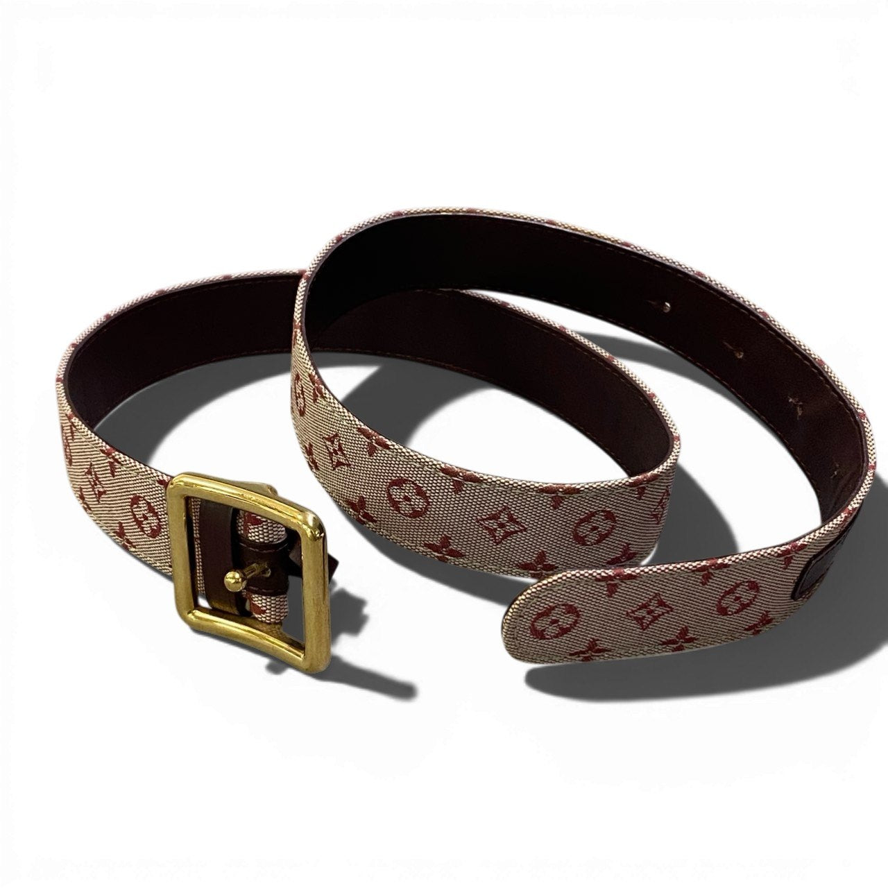 b17 LOUIS VUITTON ルイヴィトン ミニサンチュール80 モノグラム キャンバスベルト 80/32 ピンク レディースta1