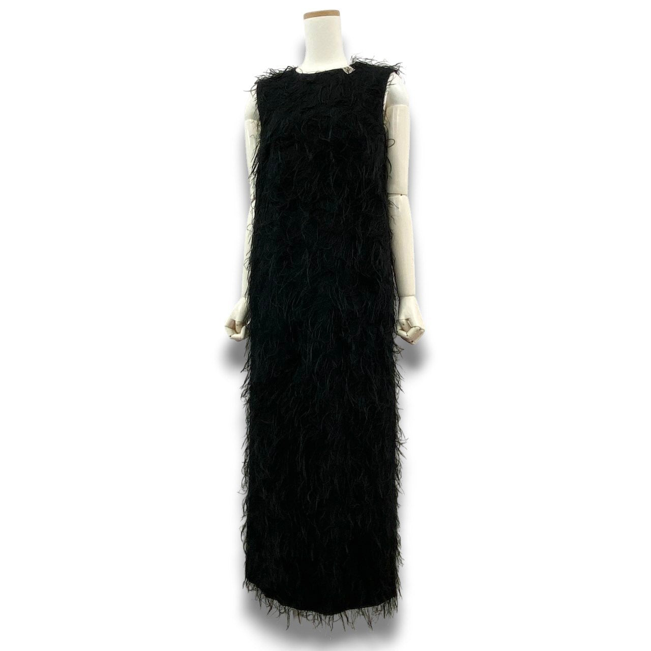Ac24 定価￥60,500 Maison Mihara Yasuhiro メゾンミハラヤスヒロ フェザーライク ジャカードファブリックドレス Dress サイズ38 ブラック ワンピースt18r